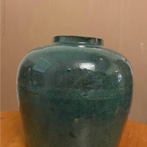 Green blue Ceramic Vase vintage